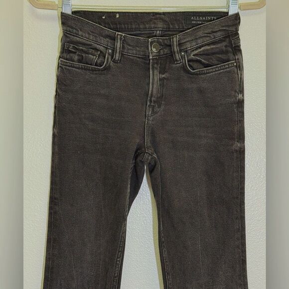 All Saints-  Zoe Cropped Bootcut Raw Hem Jeans - size 26 - Picture 7 of 8